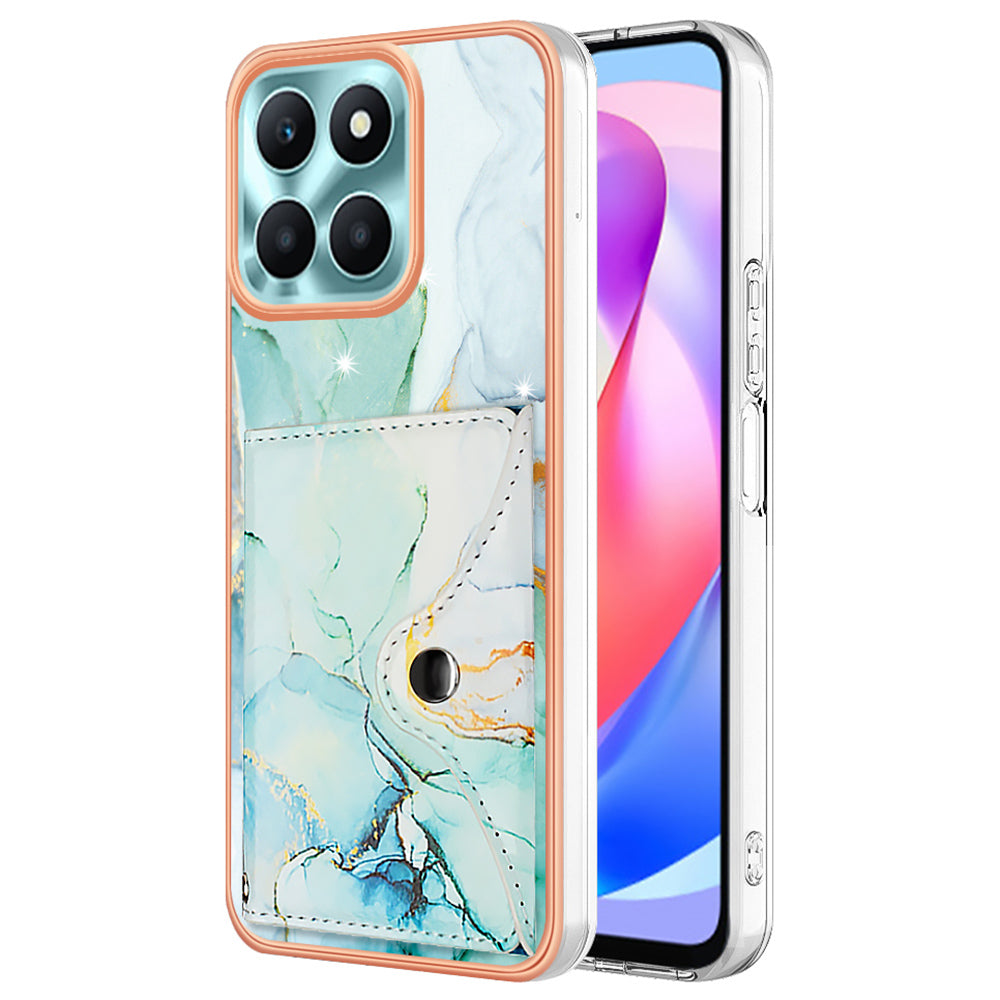YB Leather Coating Series-9 for Honor X6a 4G Case IMD Kickstand Phone Back Cover with Card Slots YB Leather Coating Series-9 for Honor X6a 4G Case IMD Kickstand Phone Back Cover with Card Slots